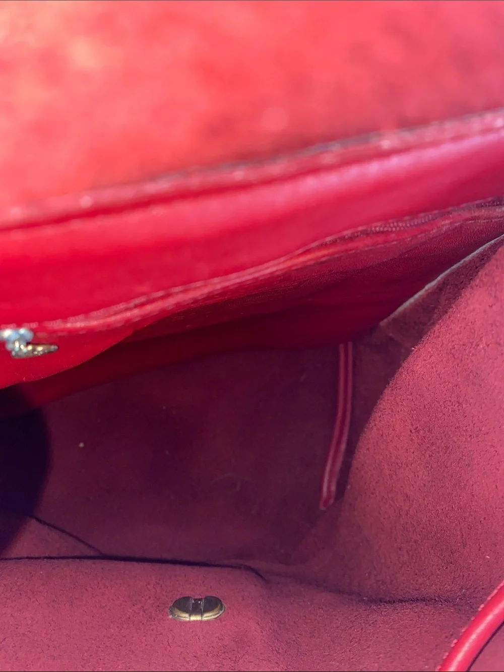 Coach 9791 Red Leather Daypack Backpack with Gold-Tone Turn Lock